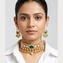 ZF Collection Elegant Pota Stone And Pearl Choker Necklace Set