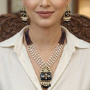 ZF Collection Royal Kundan Stone Pearl And Beads Necklace Set