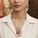 ZF Collection Royal Kundan Stone Pearl And Beads Necklace Set