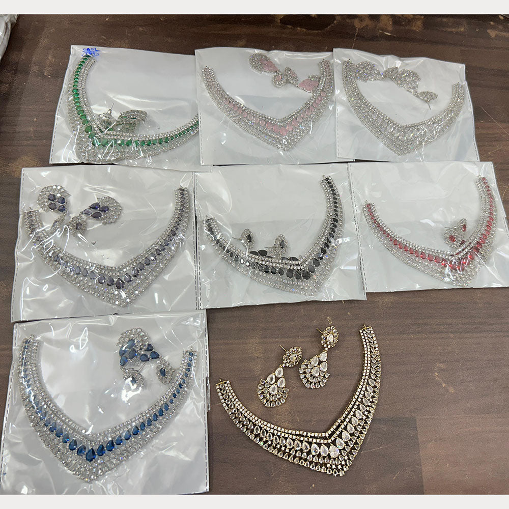 ZF Collection High Shine American Diamond Necklace Set
