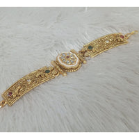 ZF Collection Festive Wear Pota Stone And Pearl Adjustable Bracelet