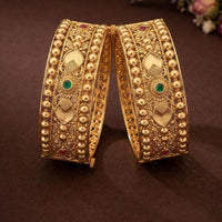 ZF Collection Designer Pota Stone Openable Bangles Set 