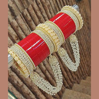 ZF Collection Designer Austrian Stone And Pearl Bridal Bangles Set