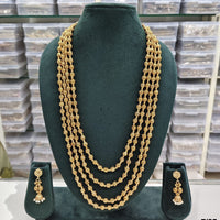 ZF Collection Traditional Beads Multi Layer Long Necklace Set 
