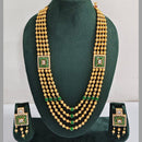 ZF Collection Traditional Pota Stone And Beads Long Necklace Set 