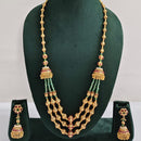 ZF Collection Traditional Pota Stone And Beads Long Necklace Set 