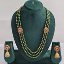 ZF Collection Traditional Pota Stone And Beads Long Necklace Set 