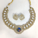 ZF Collection Festive Wear Polki Kundan Stone Necklace Set 