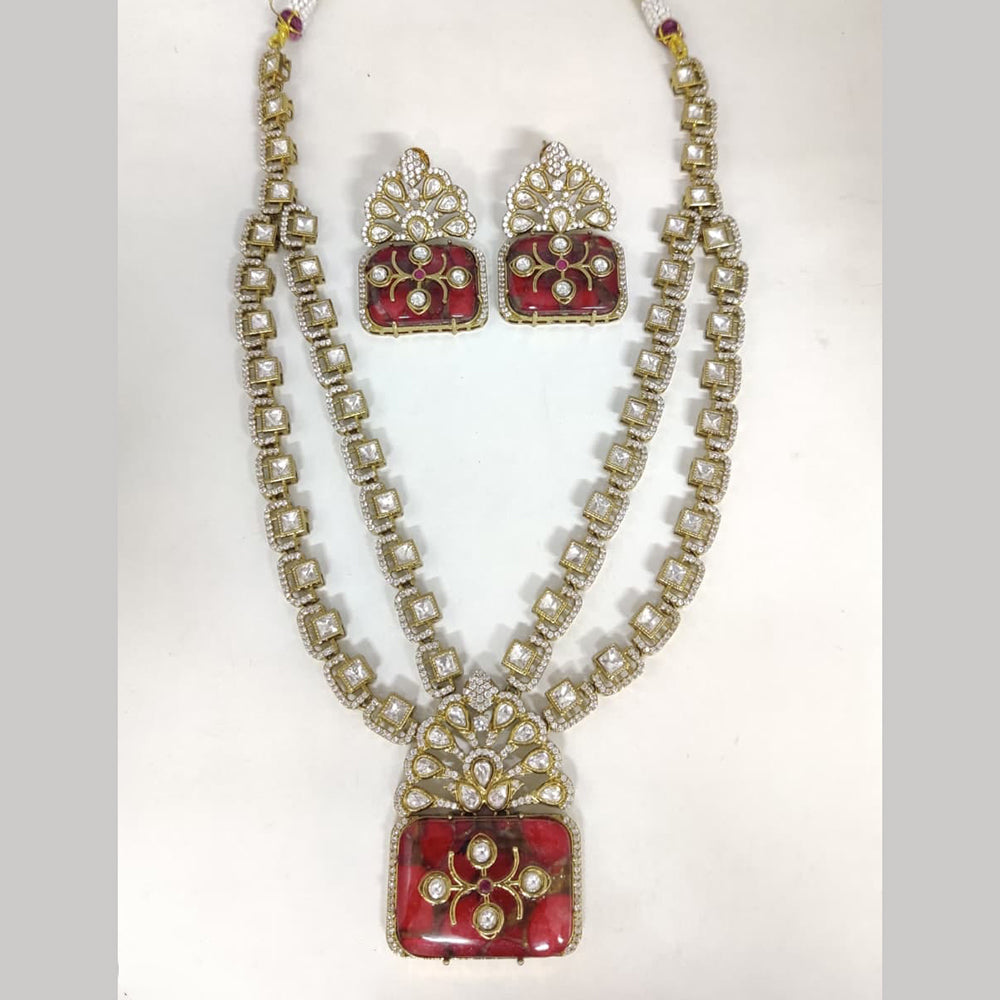 ZF Collection Festive Wear Polki Kundan Stone Necklace Set 
