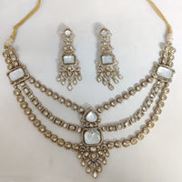 ZF Collection Festive Wear Polki Kundan Stone Necklace Set 