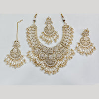 ZF Collection Festive Wear Polki Kundan Stone And Pearl Necklace Set