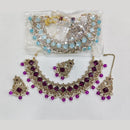 ZF Collection Glamorous Crystal Stone And Beads Necklace Set 