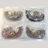 ZF Collection Glamorous Crystal Stone And Pearl Necklace Set