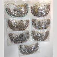 ZF Collection Glamorous Crystal Stone And Pearl Necklace Set