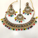 ZF Collection Glamorous Crystal Stone And Pearl Necklace Set