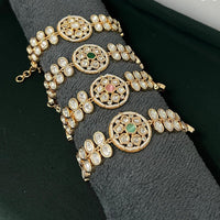 ZF Collection Designer Polki Kundan Stone And Pearl Bracelet