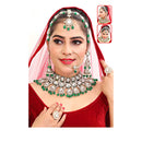 Shri Dwarkadhish Art Kundan Stone And Beads Semi Bridal Necklace Set