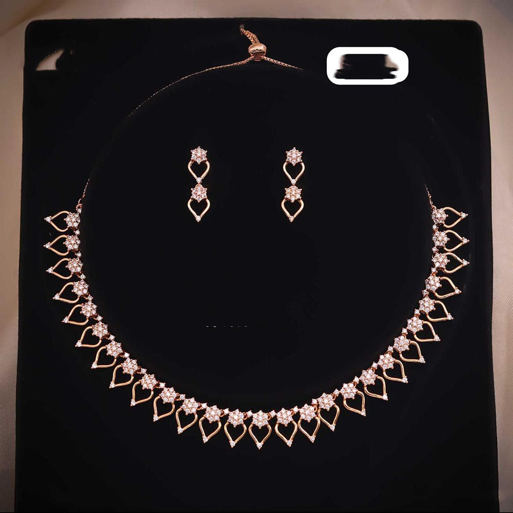 Ridhi Art Jewellery High-Polish Austrian Stone Glam Necklace Set