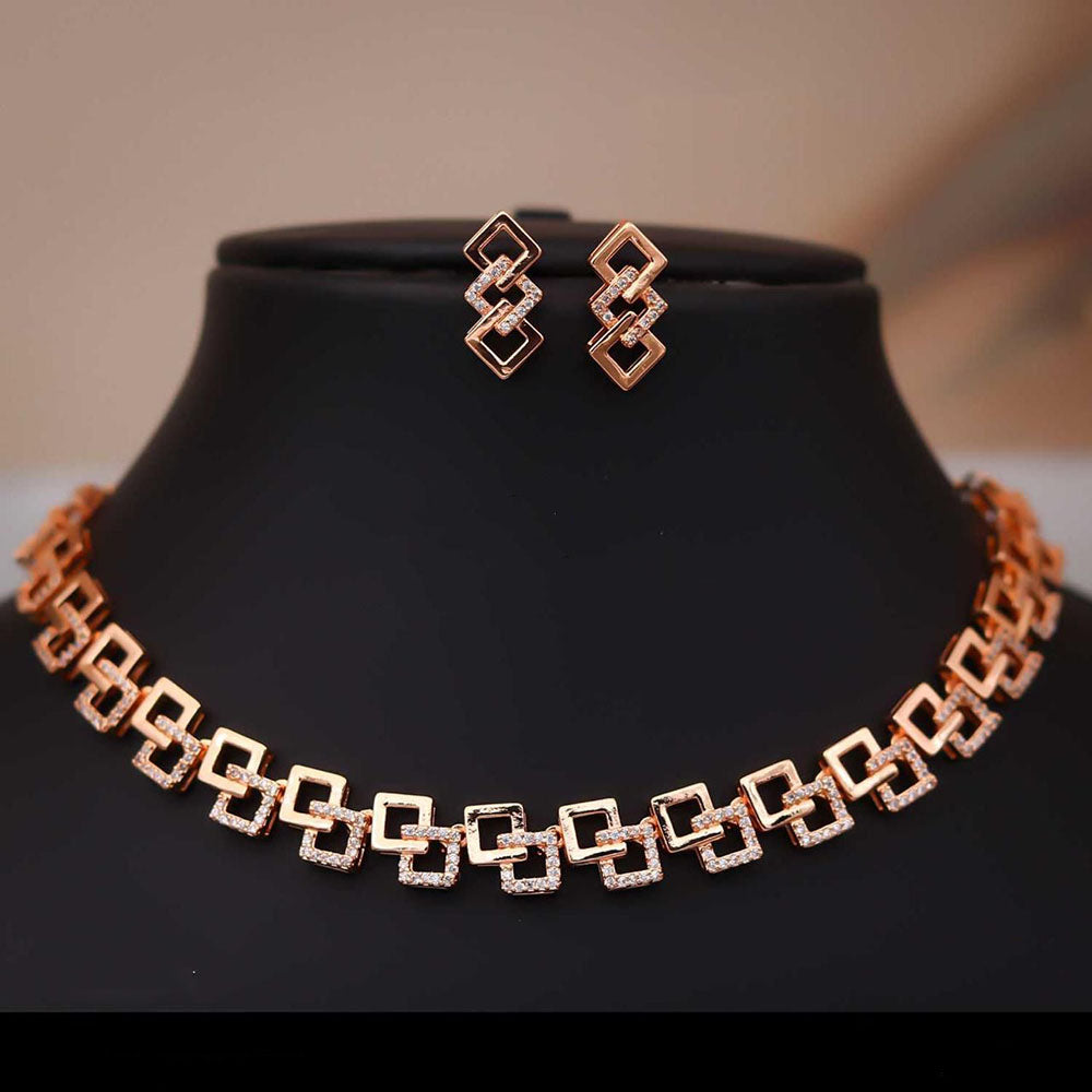 Ridhi Art Jewellery High-Polish Austrian Stone Glam Necklace Set