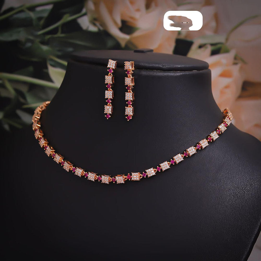 Ridhi Art Jewellery High-Polish Austrian Stone Glam Necklace Set