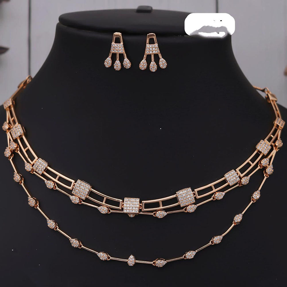 Ridhi Art Jewellery High-Polish Austrian Stone Glam Necklace Set