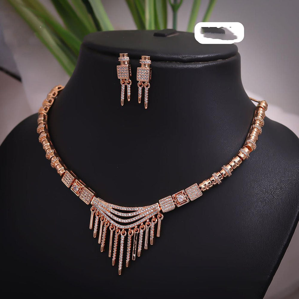 Ridhi Art Jewellery High-Polish Austrian Stone Glam Necklace Set