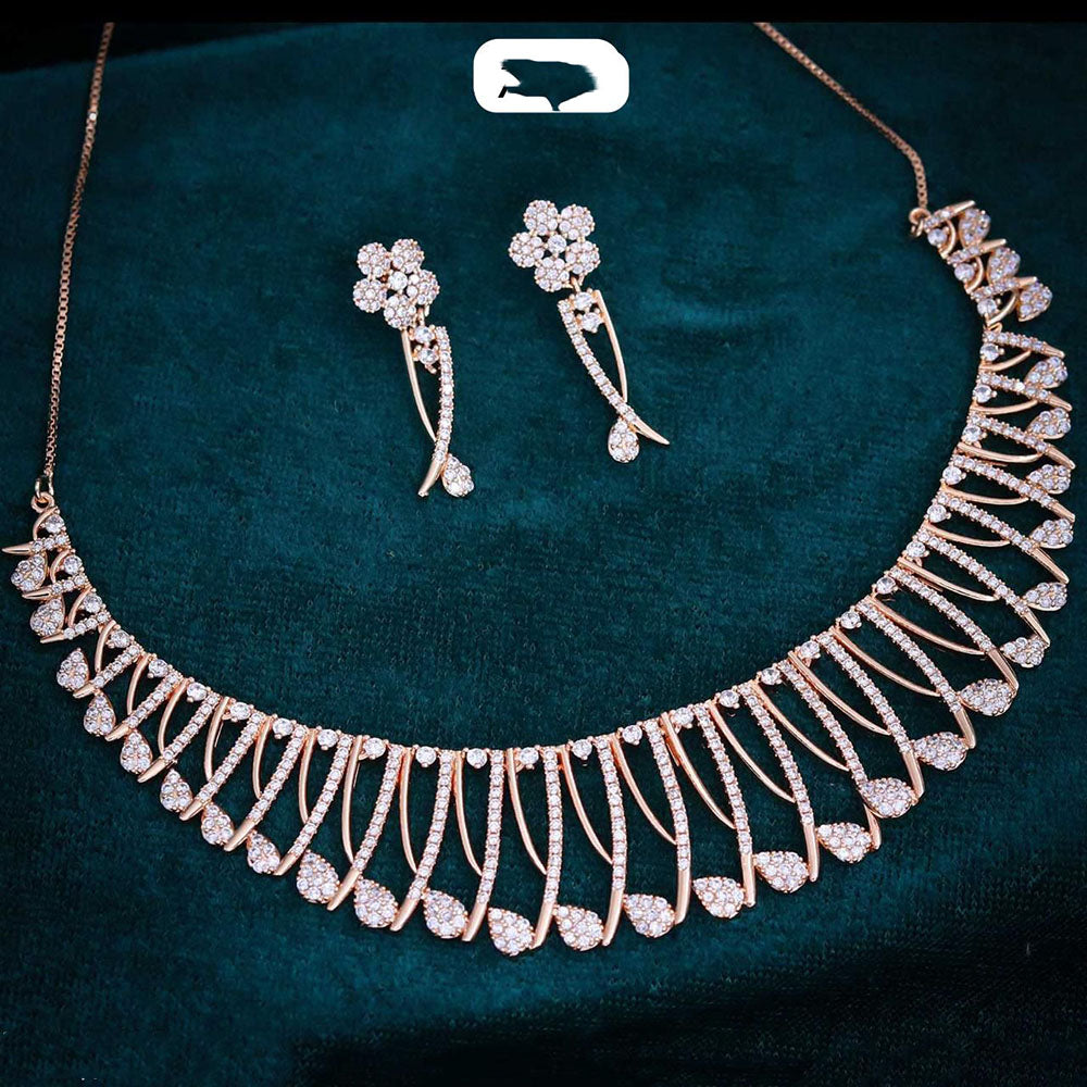 Ridhi Art Jewellery High-Polish Austrian Stone Glam Necklace Set