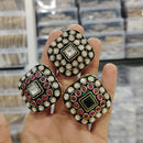 Ridhi Art Jewellery Traditional Pota Stone Meenakari Finger Ring