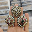 Ridhi Art Jewellery Traditional Pota Stone Meenakari Finger Ring