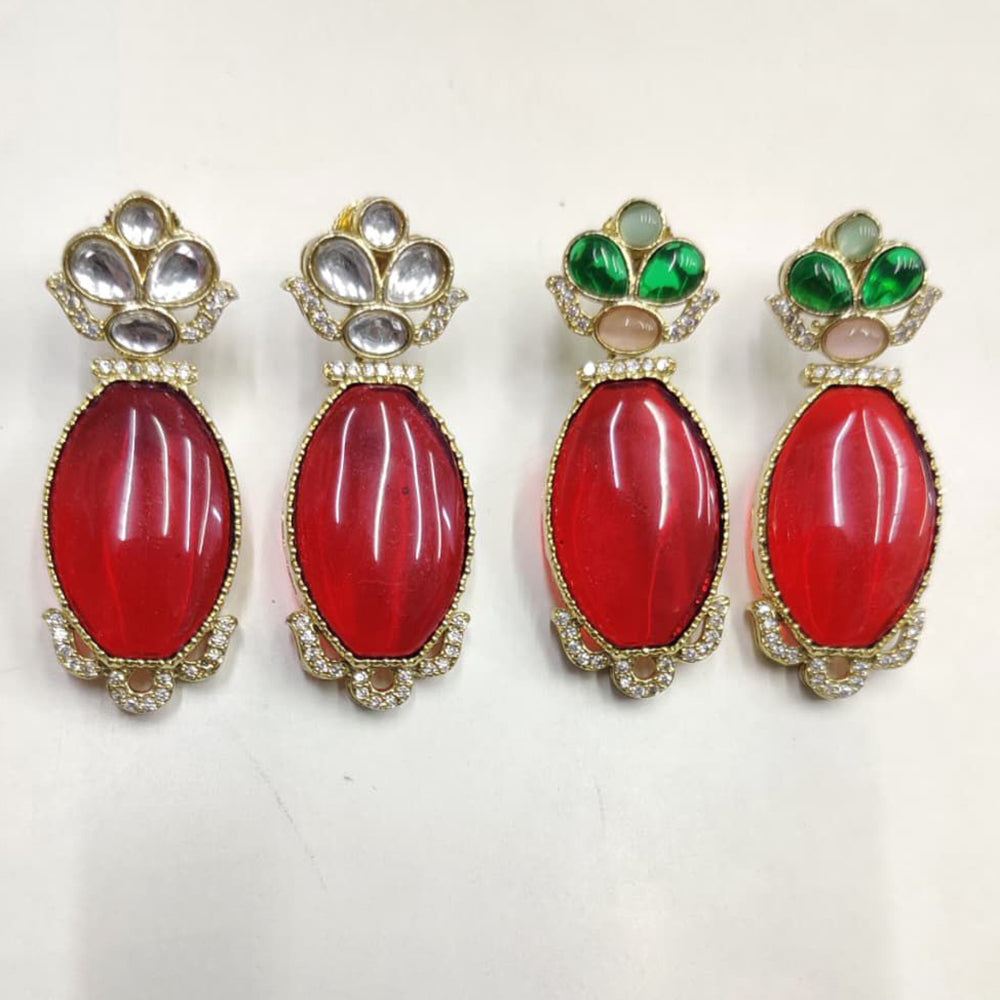 Ridhi Art Jewellery Kundan Stone Designer Dangler Earrings