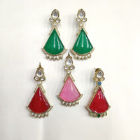 Ridhi Art Jewellery Pota Stone Designer Dangler Earrings
