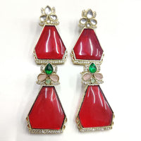 Ridhi Art Jewellery Pota Stone Designer Dangler Earrings