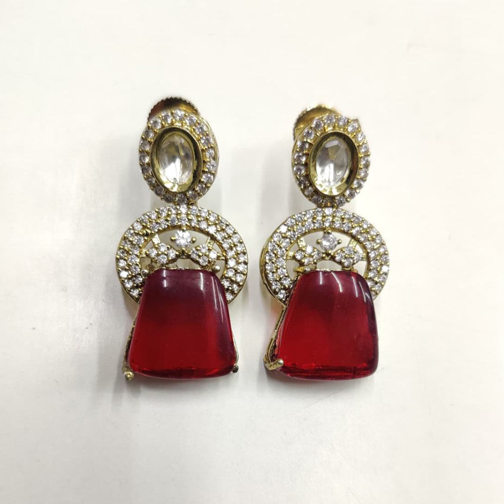 Ridhi Art Jewellery Pota Stone Designer Dangler Earrings