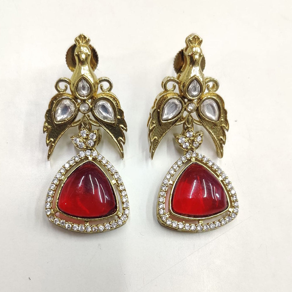 Ridhi Art Jewellery Pota Stone Designer Dangler Earrings
