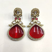 Ridhi Art Jewellery Pota Stone Designer Dangler Earrings