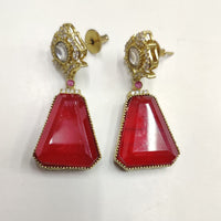 Ridhi Art Jewellery Pota Stone Designer Dangler Earrings