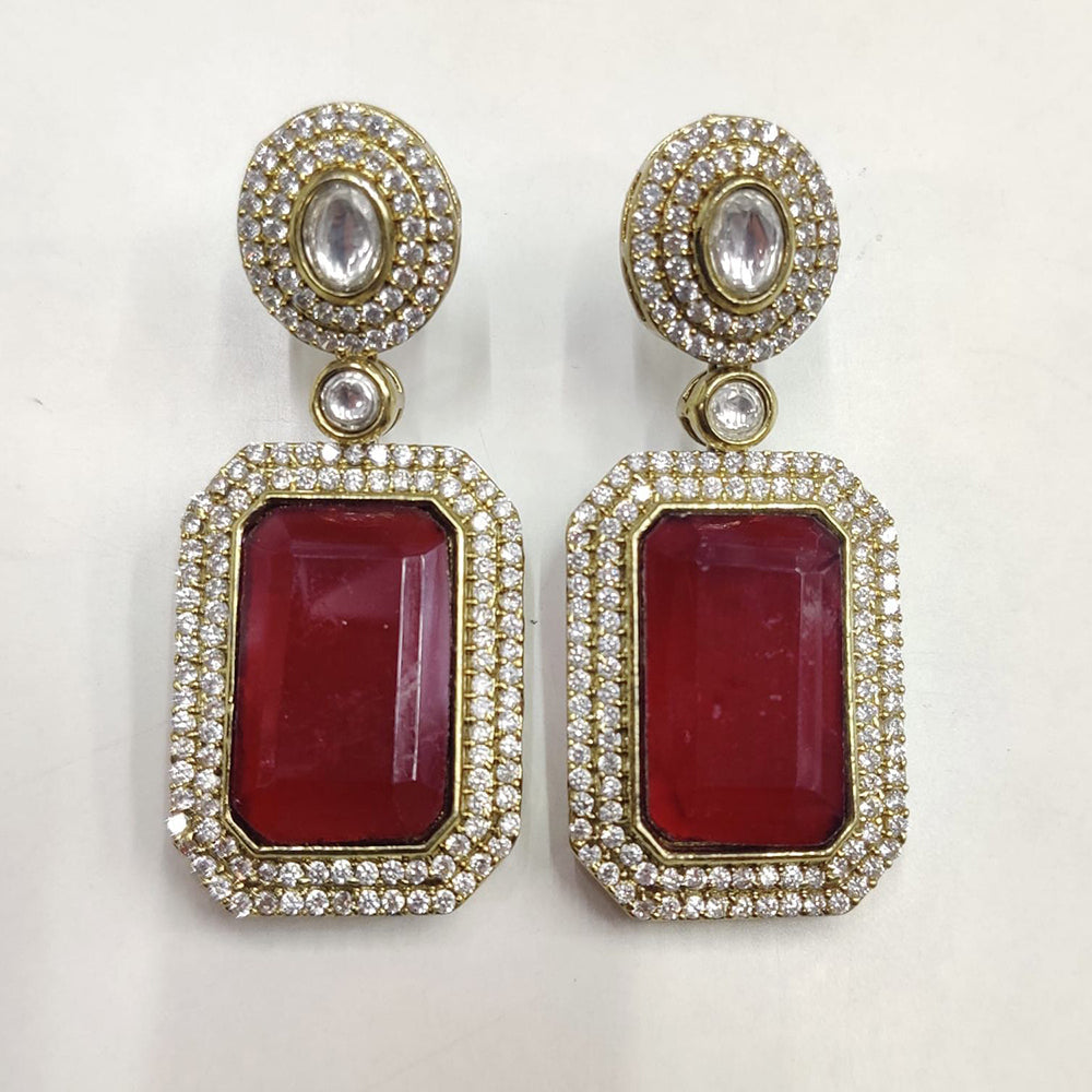 Ridhi Art Jewellery Pota Stone Designer Dangler Earrings