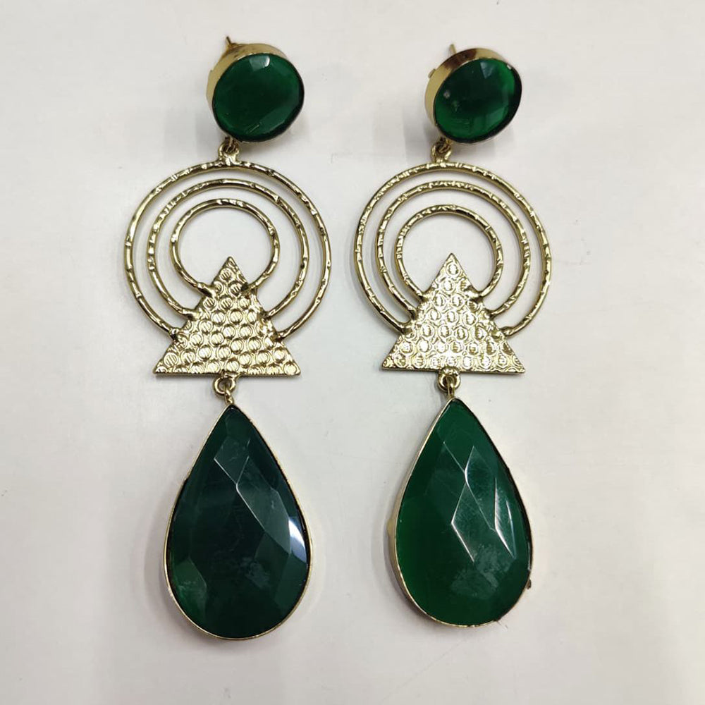 Ridhi Art Jewellery Pota Stone Designer Dangler Earrings