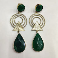 Ridhi Art Jewellery Pota Stone Designer Dangler Earrings