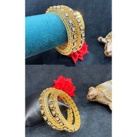 Ridhi Art Jewellery Elegant Pota Stone Meenakari Designer Bangles Set
