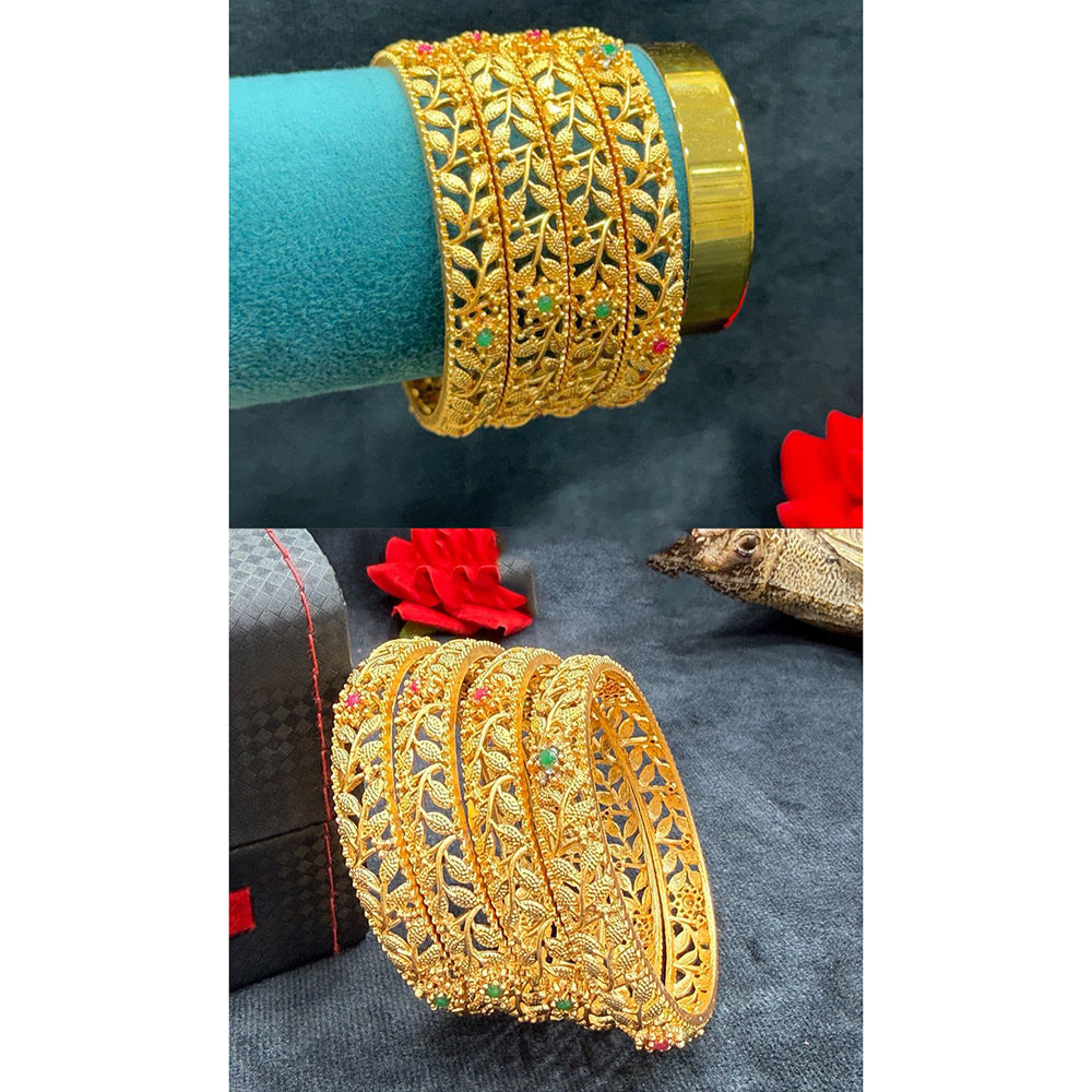 Ridhi Art Jewellery Elegant Pota Stone Designer Bangles Set