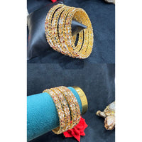 Ridhi Art Jewellery Elegant Crystal Stone Meenakari Designer Bangles Set