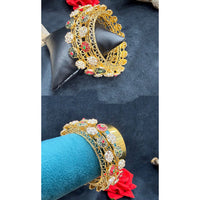Ridhi Art Jewellery Elegant Pota Stone Meenakari Designer Bangles Set