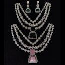 Ridhi Art Jewellery Classic American Diamond Statement Necklace Set