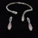 Ridhi Art Jewellery Glamorous American Diamond And Pearl Choker Necklace Set