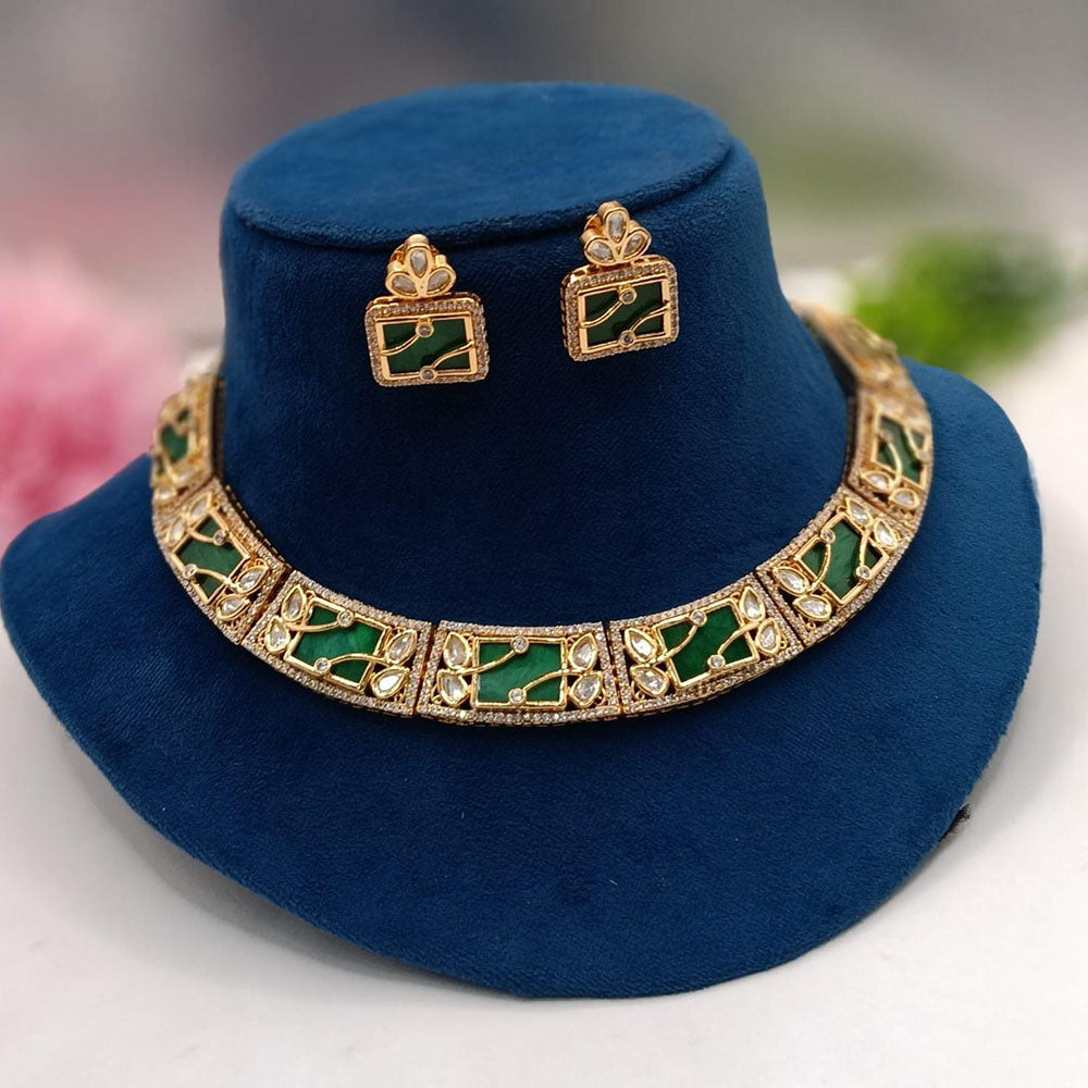Ridhi Art Jewellery Festive Glam Polki Kundan And Austrian Stone Choker Necklace Set