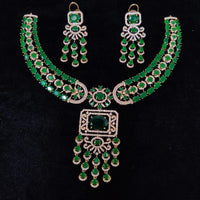 Ridhi Art Jewellery Classic American Diamond Statement Necklace Set