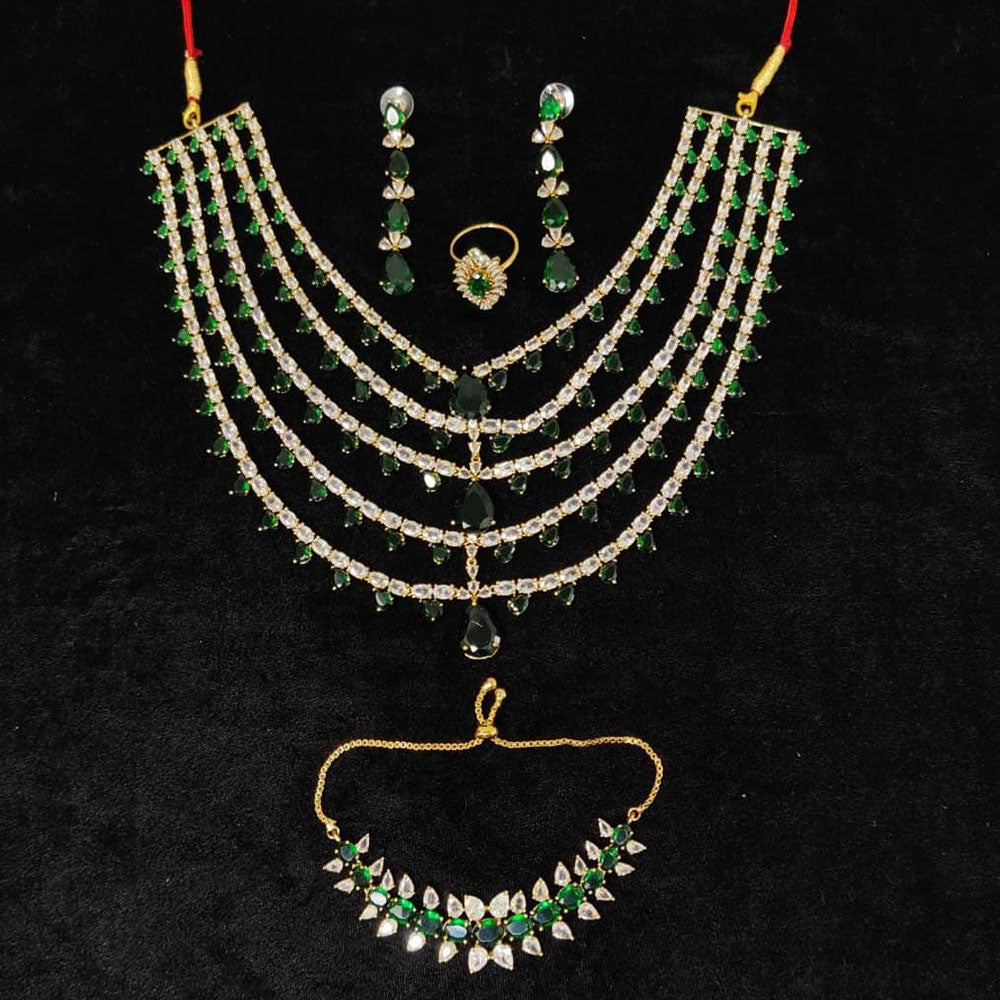 Ridhi Art Jewellery Premium American Diamond Jewellery Combo Set