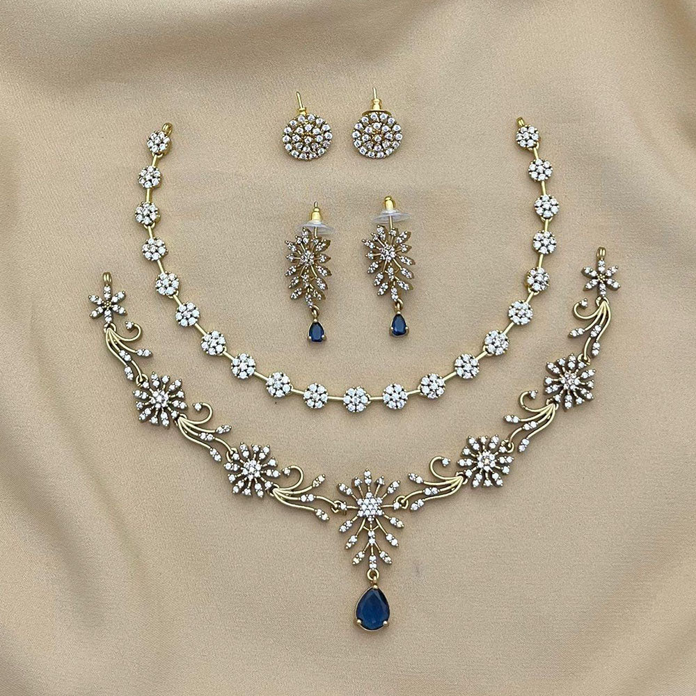 Ridhi Art Jewellery Premium American Diamond Jewellery Combo Set
