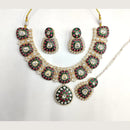 Ridhi Art Jewellery Luxury Pota Stone meenakari Necklace Set
